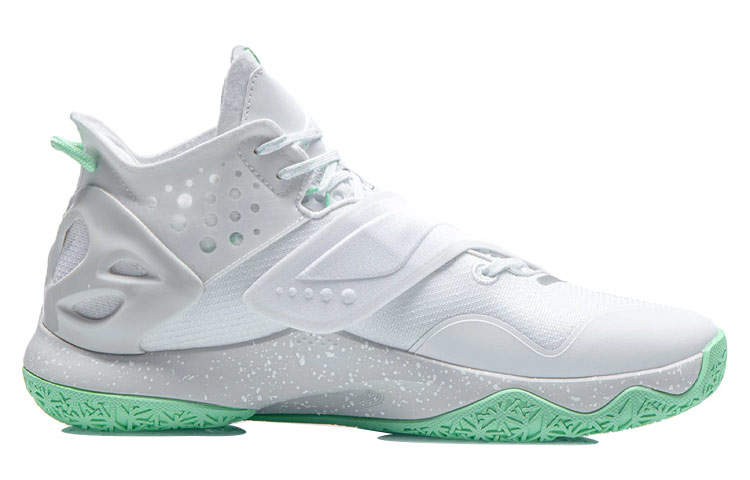 Li Ning Cicada Wing Basketball Shoes Men’s Mid Top White/Green