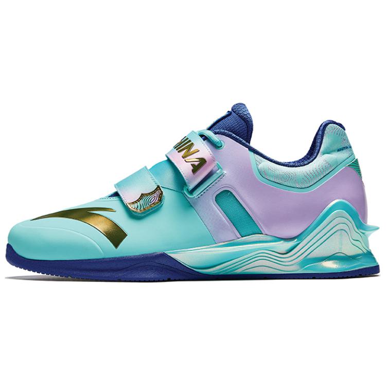 Anta Slip Resistant Abrasion Resistant Low top Weightlifting Shoes Men’s Blue Pink Gold