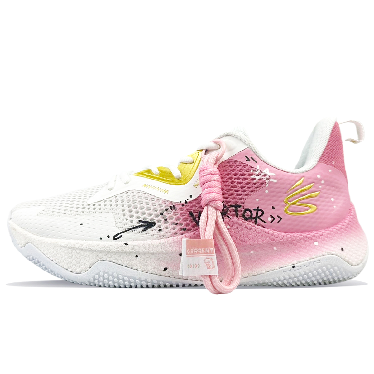 Under Armour Curry Splash 3 Slip Resistant Abrasion Resistant Low top Basketball Shoes Men’s White Pink