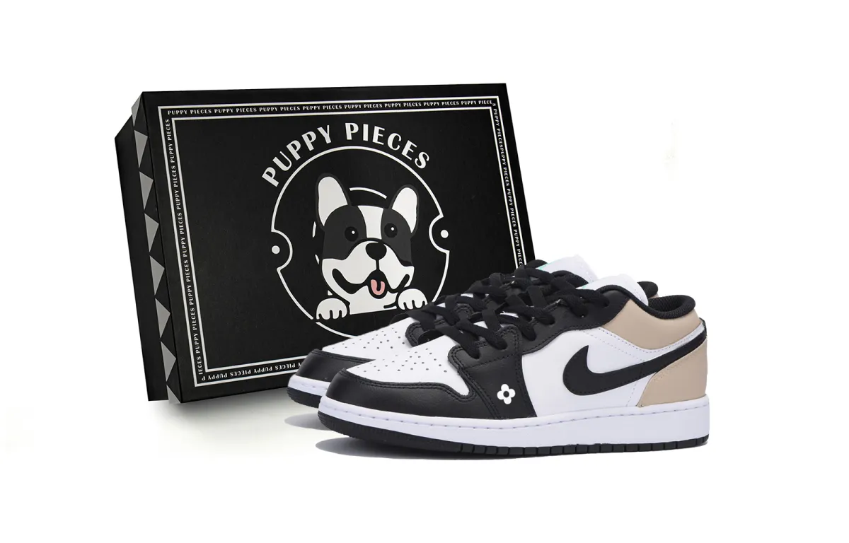 Jordan Air Jordan 1 Urban Chic Style, Exclusive Shoe Box Slip Resistant Low top Vintage Basketball Shoes Men's White