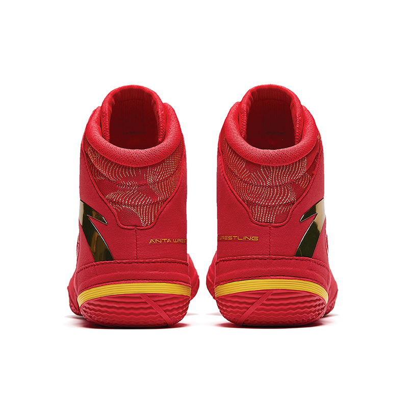 Anta Slip Resistant Abrasion Resistant High top Training Shoes Men’s Red Gold