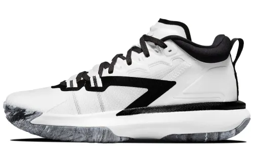 Jordan Zion 1 TB Zion shock-absorbing anti-slip wear-resistant wrapping support mid-top practical basketball shoes men's black and white