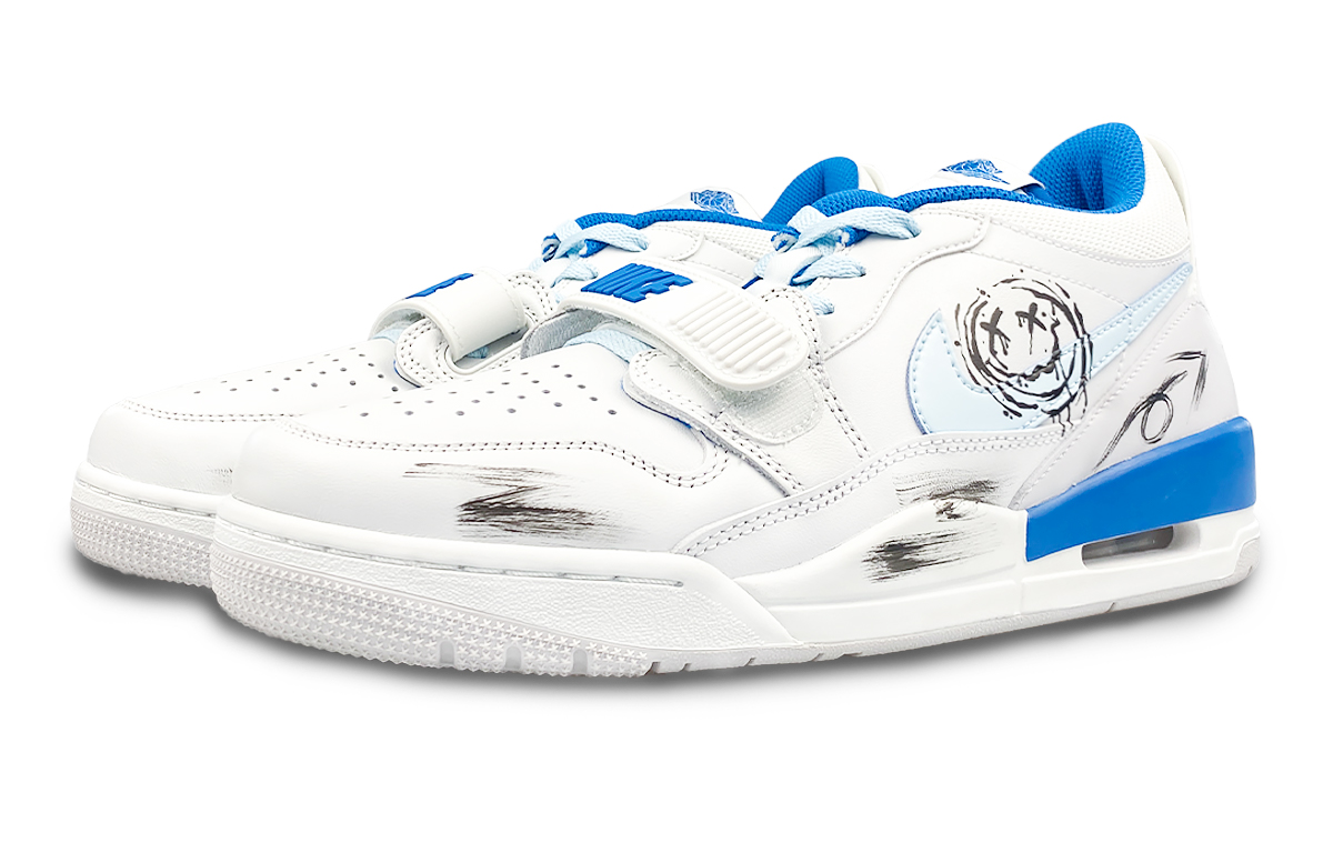 Jordan Legacy 312 Low top Vintage Basketball Shoes Men’s White Blue