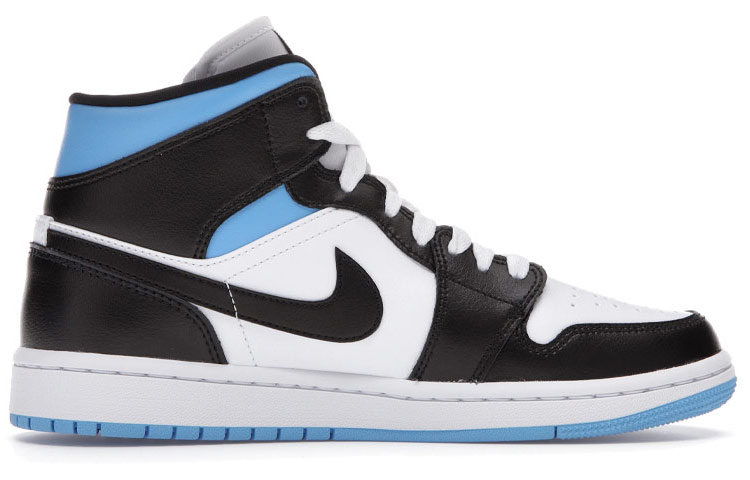 Кеды Jordan 1 mid (черно-бело-синие) — фото 2