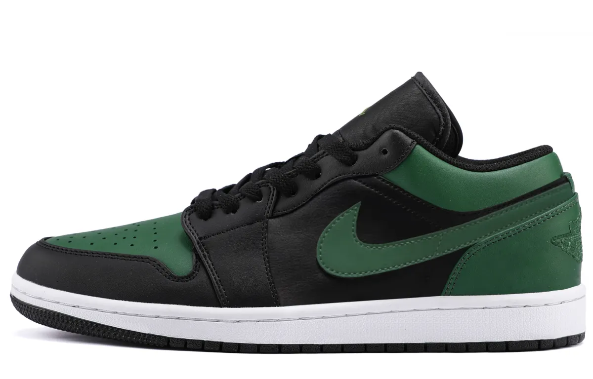 Jordan Air Jordan 1 Lightweight Low top Vintage Basketball Shoes Unisex Green Black