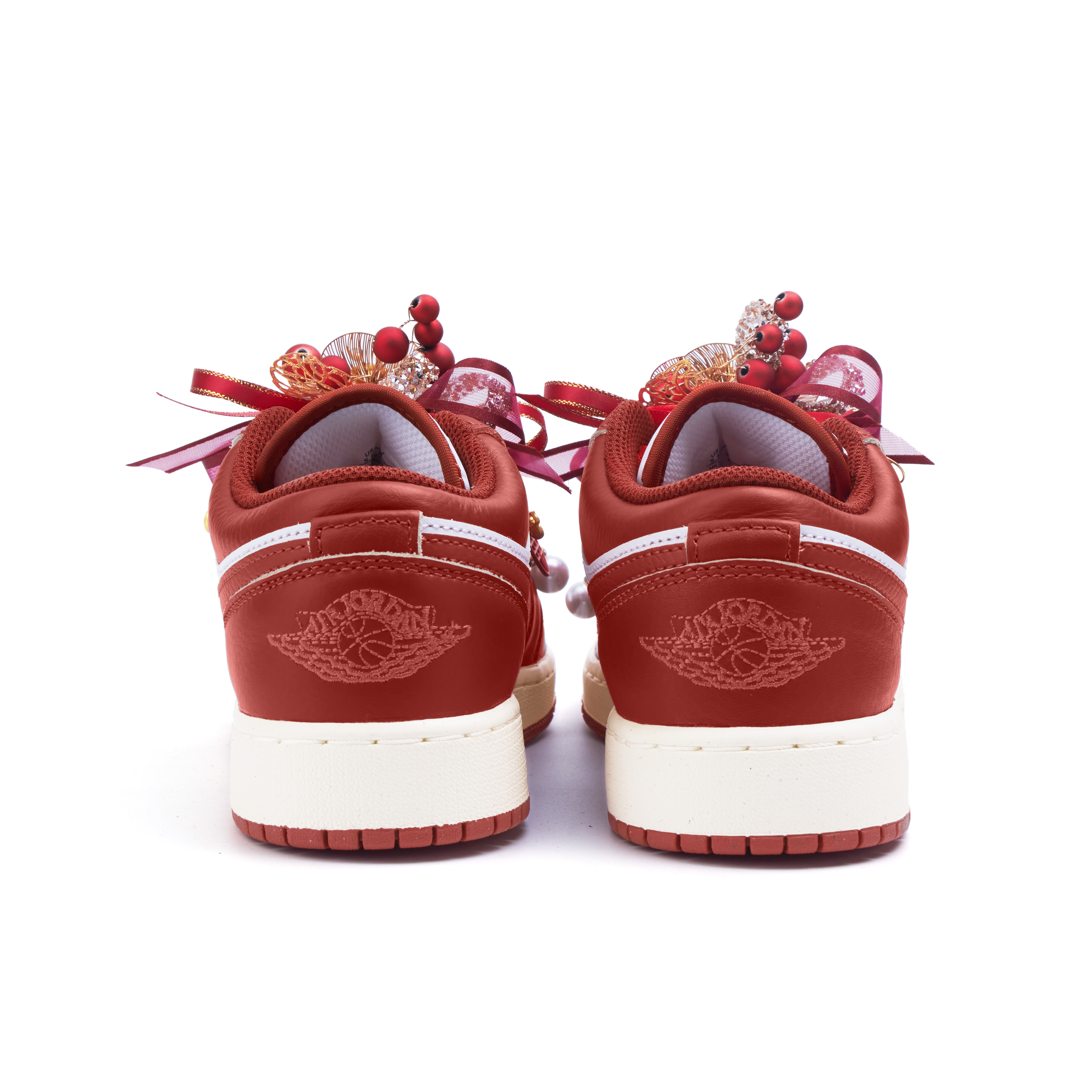Jordan Air Jordan 1 Slip Resistant Abrasion Resistant Low top Vintage Basketball Shoes Women’s Red