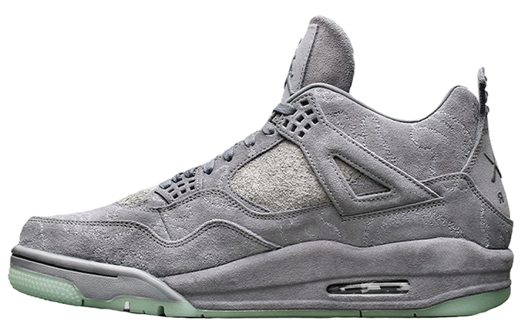 Мужские кроссовки Jordan Air Jordan 4 retro kaws (серые) — 酷灰/白 — фото 1