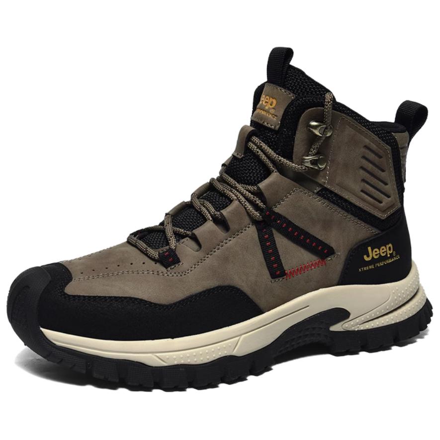 Jeep Abrasion Resistant High top Hiking Shoes Men’s Dark Brown