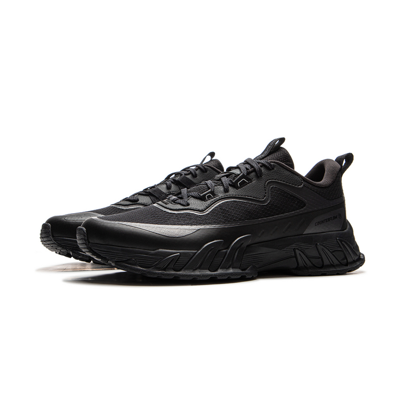 Li Ning Outdoor CF Tracing Slip Resistant Abrasion Resistant Low top Hiking Shoes Unisex Black