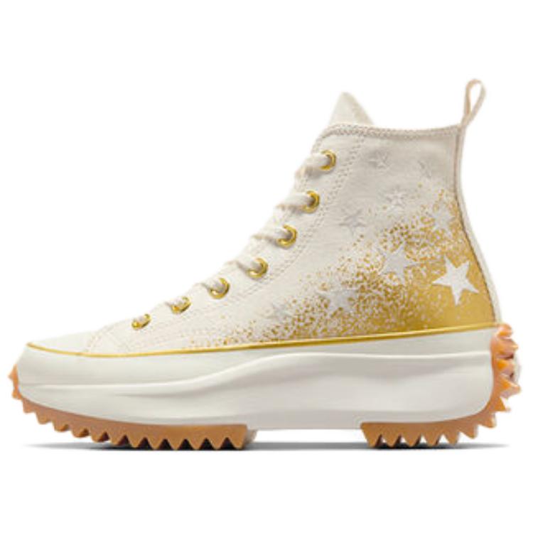 Run Star Wmns Converse Hike Platform High 'Gold & Embroidered Stars' Women's