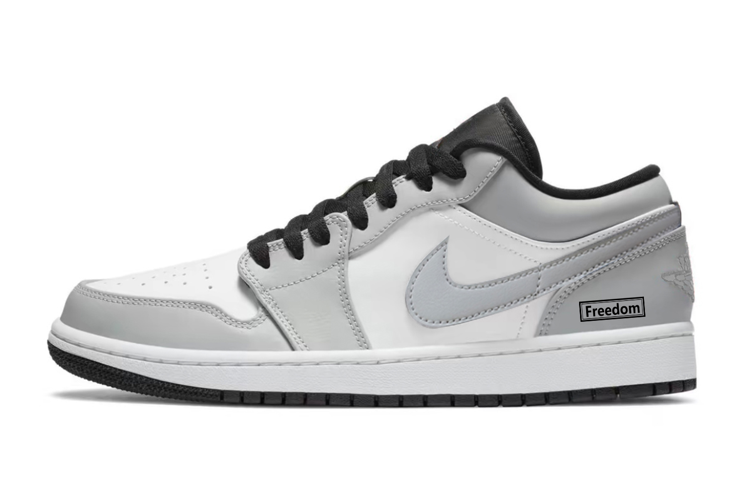 Jordan Air Jordan 1 Present Abrasion Resistant Low Top Vintage Basketball Shoes Unisex Smoke Gray