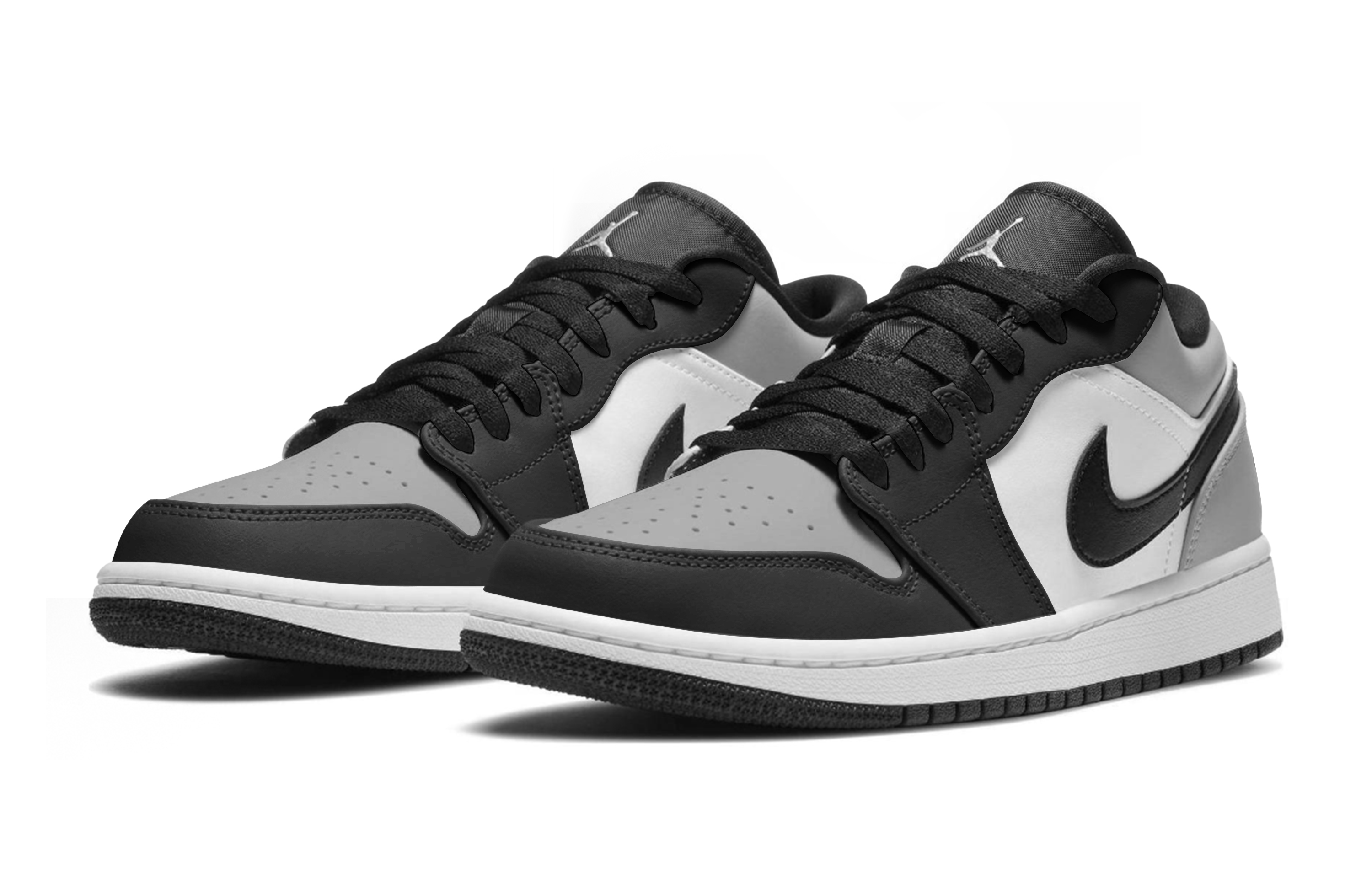 Jordan Air Jordan 1 Abrasion Resistant Abrasion Resistant Low top Skateboard Shoes Unisex Black White Gray