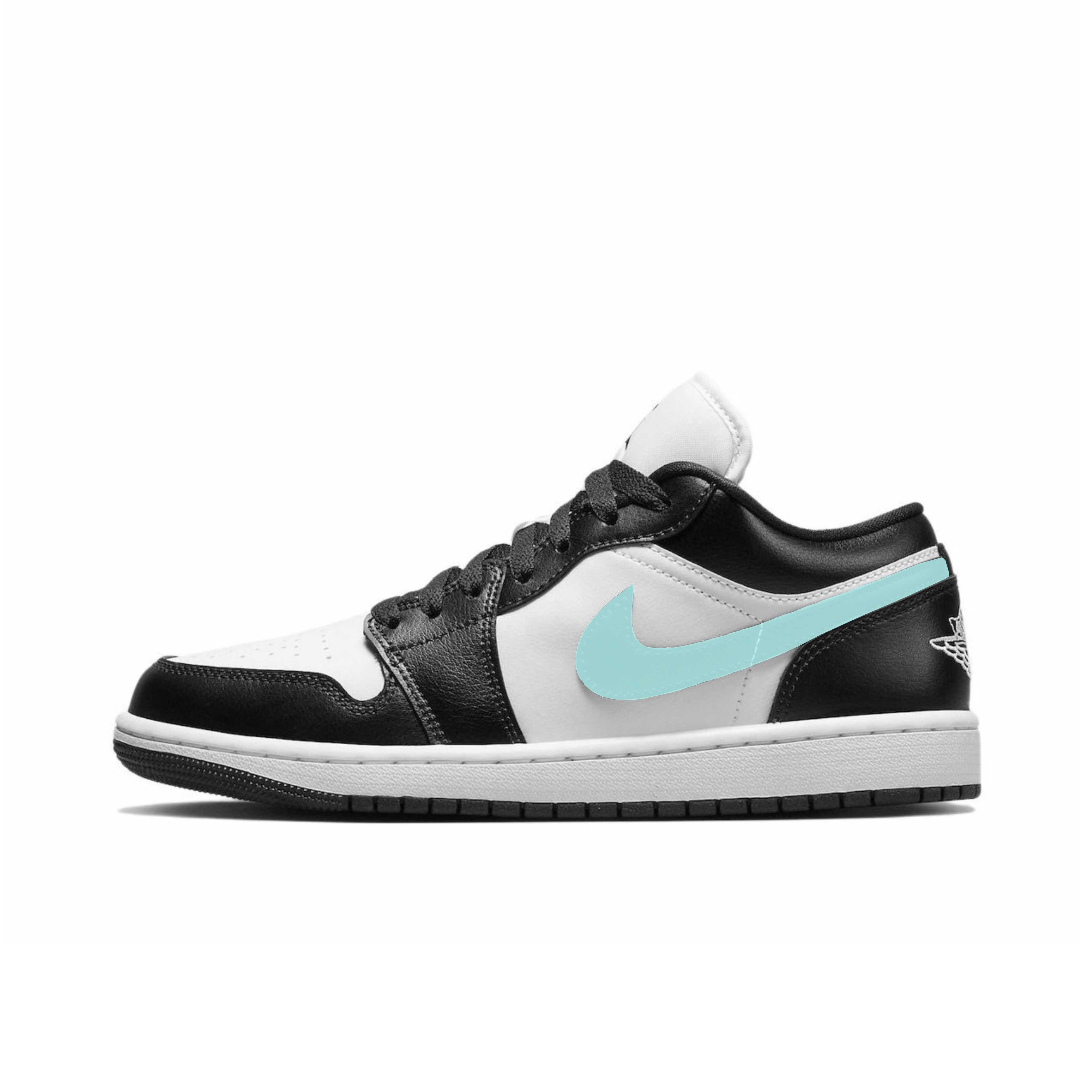 Jordan Air Jordan 1 Blue Cushioning Slip Resistant Low top Vintage Basketball Shoes Women’s Black White