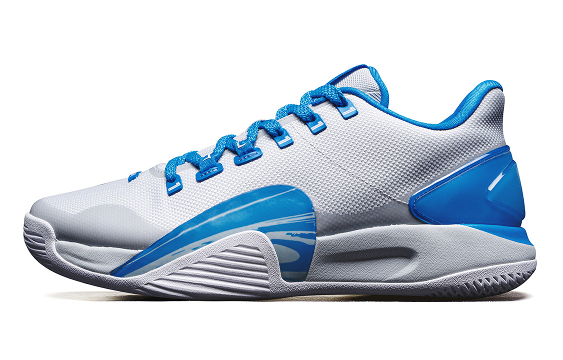 XTEP Jeremy Lin 1 Cushioning Slip Resistant Lightweight Low top Basketball Shoes Men’s Blue Gray