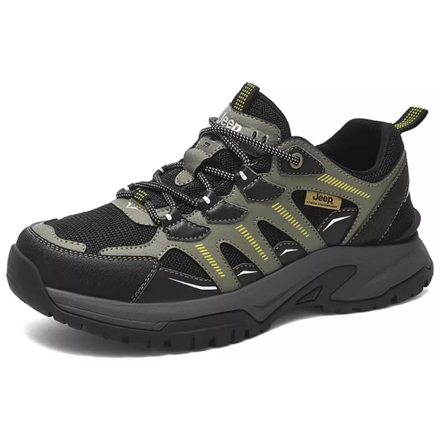 Jeep Comfortable Abrasion Resistant Low top Hiking Shoes Men’s Army Green