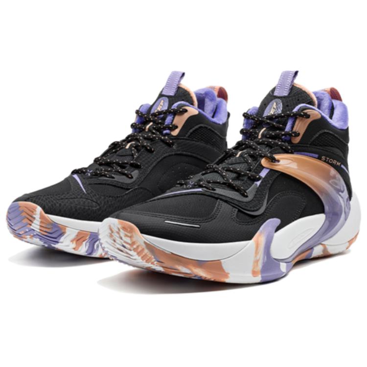 XTEP Wind TD Fleece Lined Comfortable Slip Resistant Thermal Mid top Basketball Shoes Men’s Black Purple