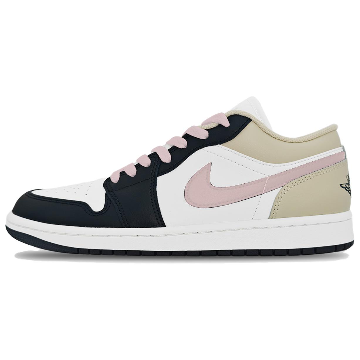 Jordan Air Jordan 1 Vintage Basketball Shoes Unisex Low Top Pink/White/Black
