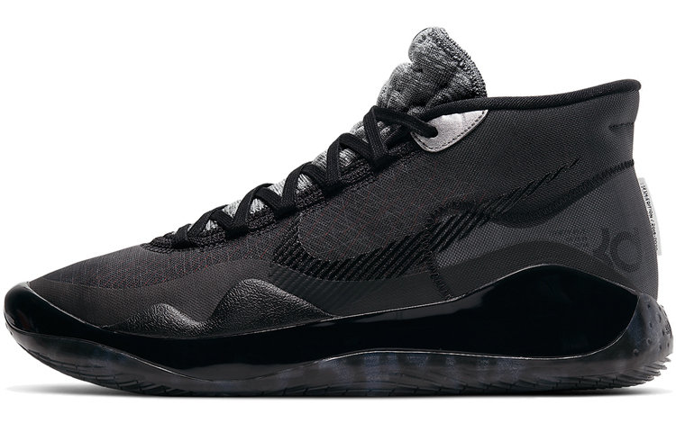 Nike KD 12 round head lace Zhongbang Zoom practical basketball shoes for men and women Pure black