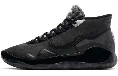 Nike KD 12 round head lace Zhongbang Zoom practical basketball shoes for men and women Pure black