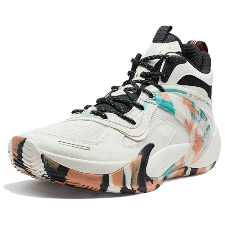 XTEP Textile, Artificial Leather Cushioning Slip Resistant Abrasion Resistant Mid top Basketball Shoes Men’s