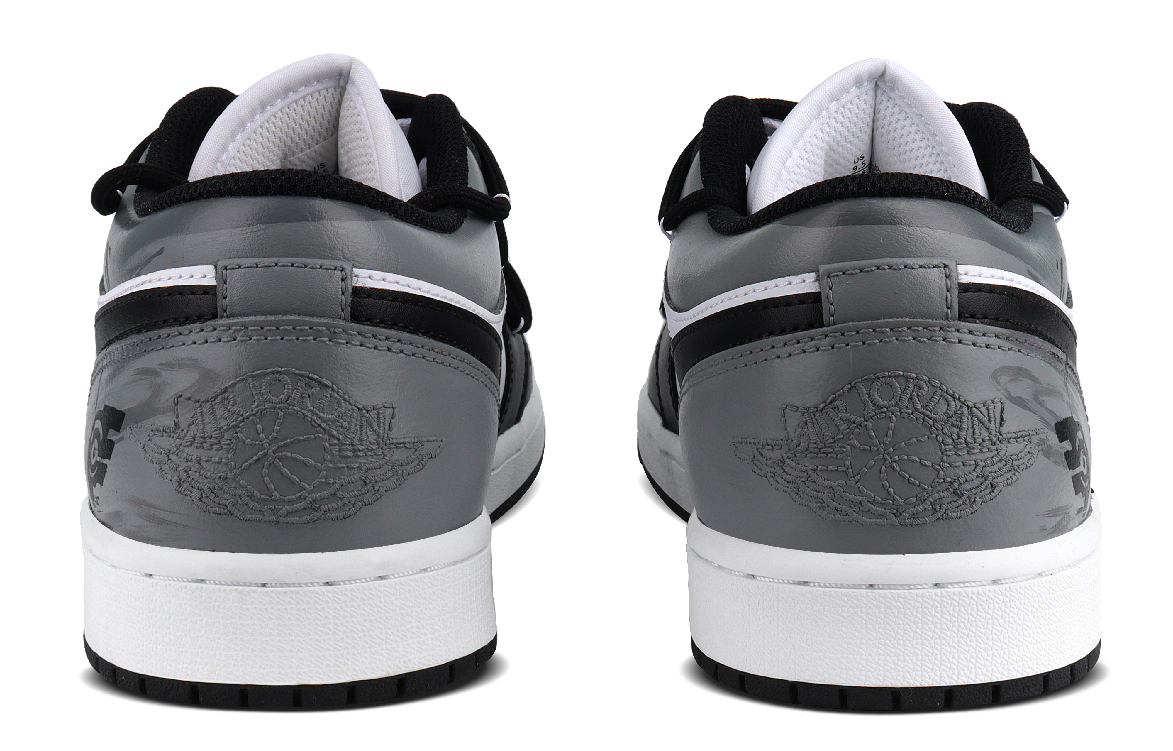 Jordan Air Jordan 1 Abrasion Resistant Abrasion Resistant Low top Vintage Basketball Shoes Unisex Black White Gray