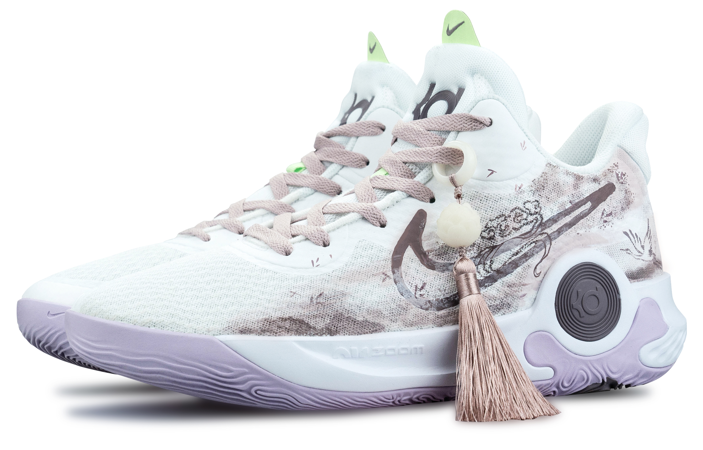 Nike Trey 5 Vintage Basketball Shoes Unisex Mid Top White/Purple/Pink