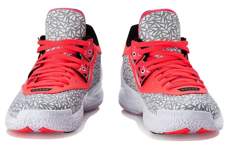 Li Ning WOW 4 Basketball Shoes Unisex Mid Top White/Gray/Red