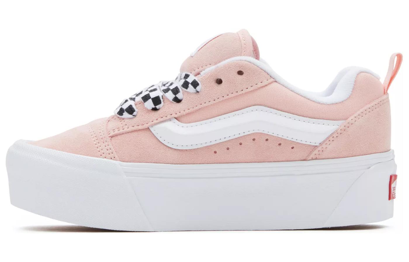 Vans Knu Stack Cushioning Abrasion Resistant Cushioning, Wear Resistant Low top Skateboard Shoes Women's Pink White