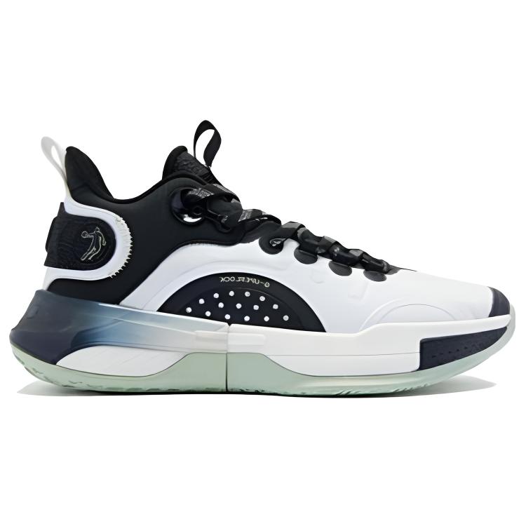 QIAODAN Abrasion Resistant Breathable Low top Basketball Shoes Men’s Black White