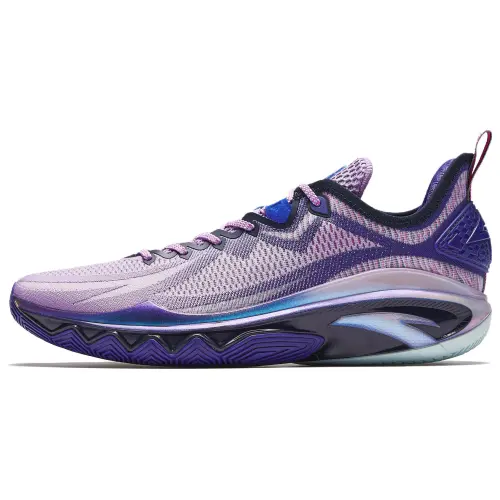 Anta Swagger 2 Cushioning Abrasion Resistant Rebound Low top Basketball Shoes Men's Purple Blue