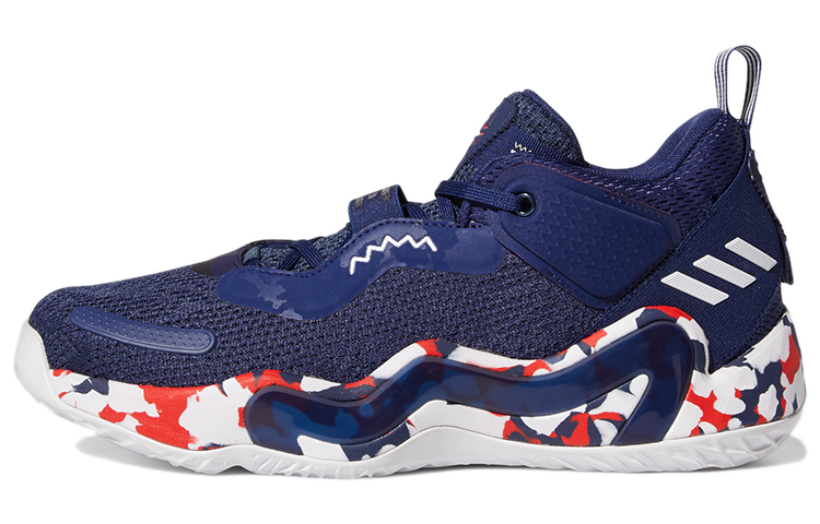 Мужские кроссовки adidas D.O.N. Issue #3 GCA (темно-сине-красно-белые)