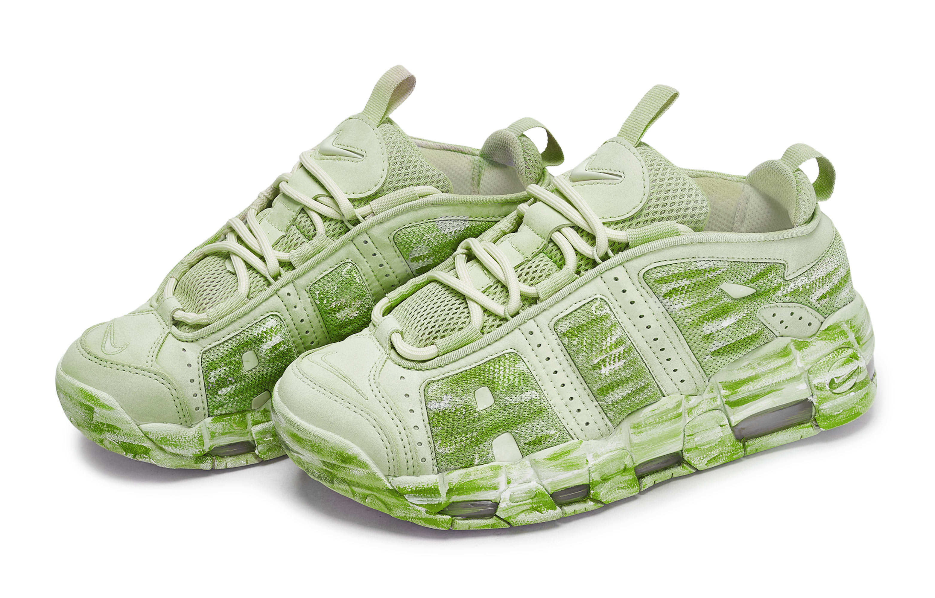 Nike Air More Uptempo 811 Manufacturing, Yunyi Nanshan Yellow Green, Special Shoe Box Abrasion Resistant