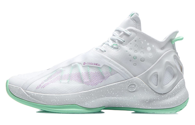 Li Ning Cicada Wing Basketball Shoes Men’s Mid Top White/Green