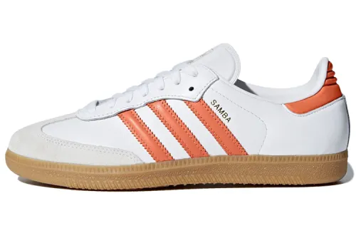 Adidas Originals Samba Abrasion Resistant Low top Skateboard Shoes Women's White Orange