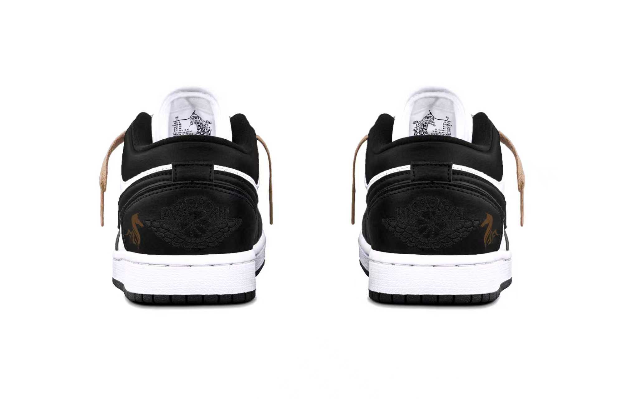 Jordan Air Jordan 1 Dragon Spirit Leather Cushioning, Wear Resistant Low top Vintage Basketball Shoes Unisex