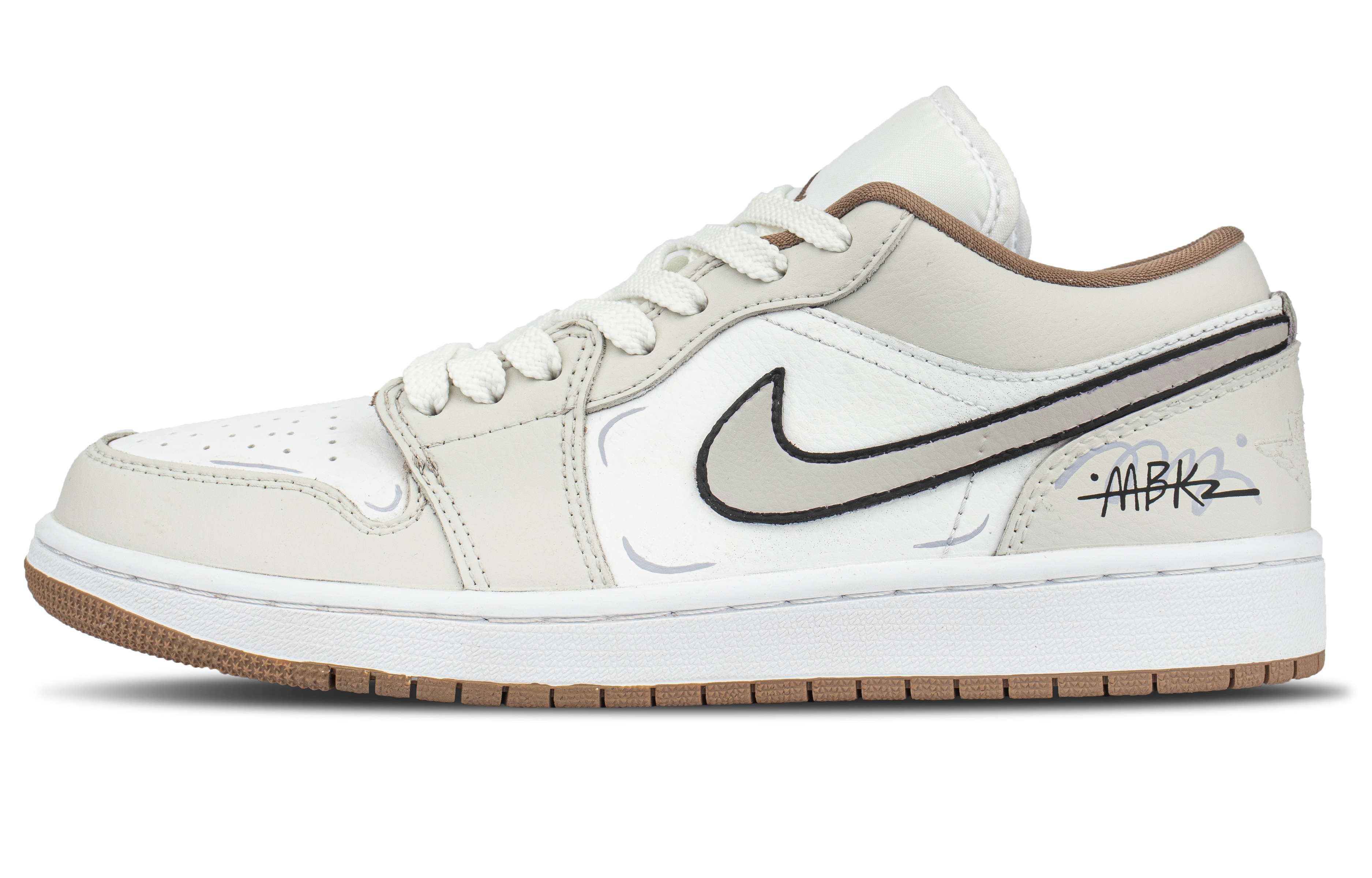 Jordan Air Jordan 1 Abrasion Resistant Abrasion Resistant Low top Vintage Basketball Shoes Unisex Beige