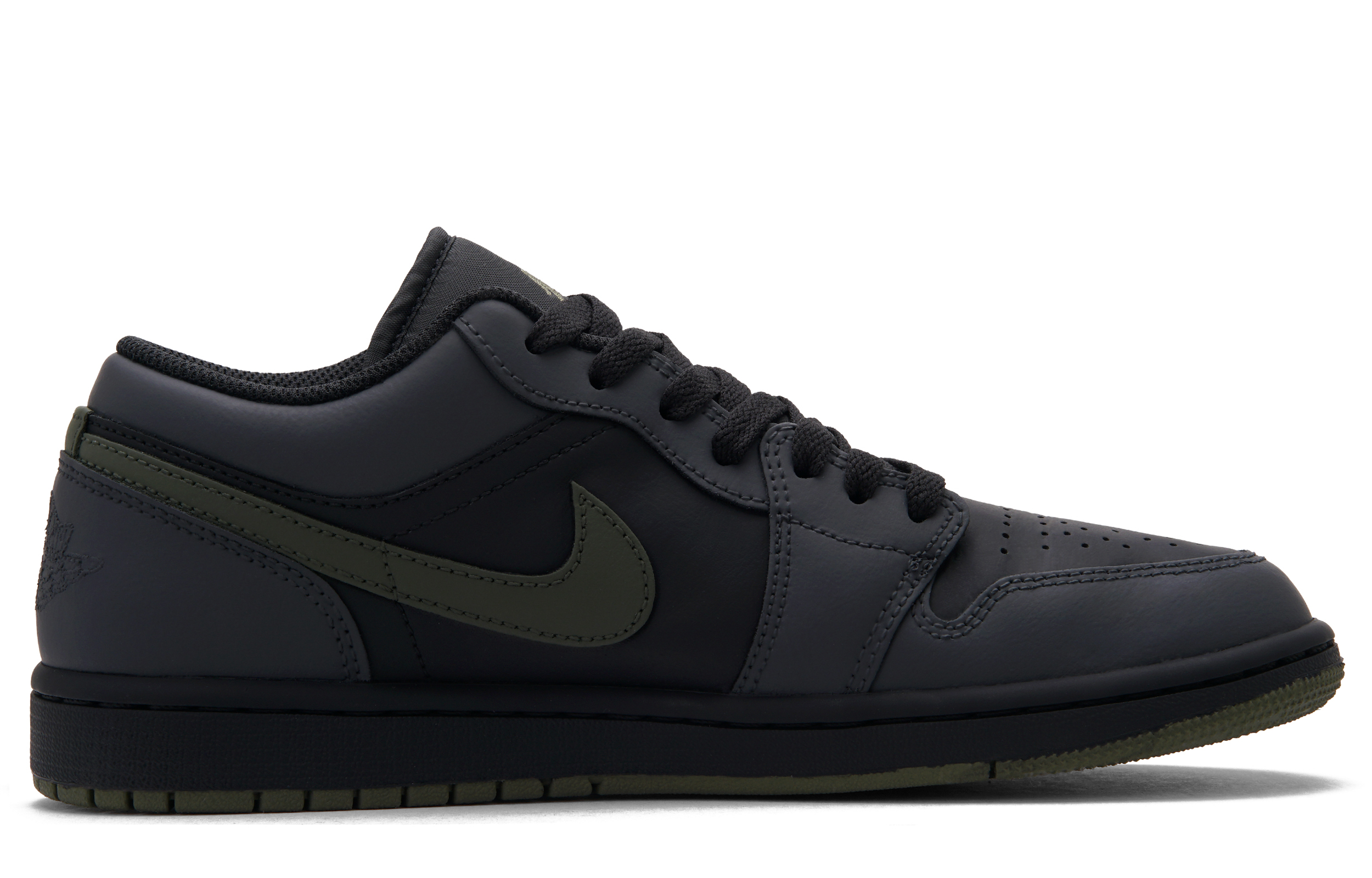 Jordan Air Jordan 1 Olive Samurai Low top Vintage Basketball Shoes Unisex Black Gray Green
