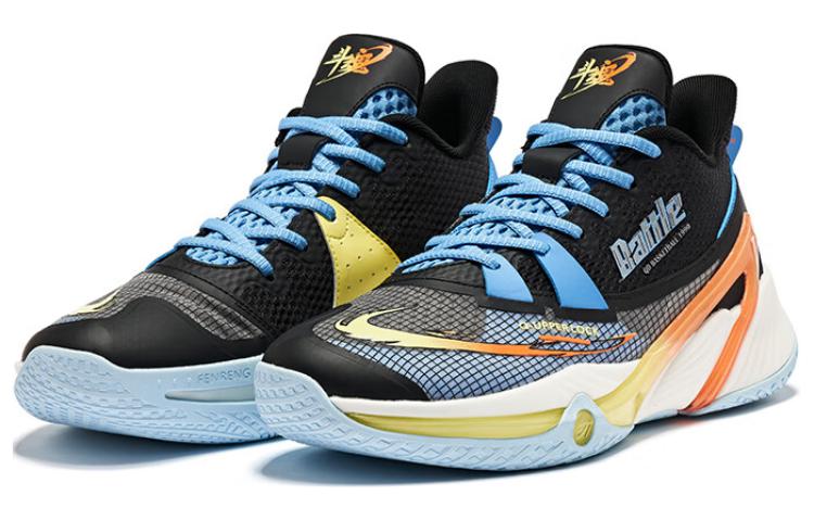 QIAODAN Wind Blade 3 Comfortable Slip Resistant Abrasion Resistant Low top Basketball Shoes Men’s Black Blue Orange