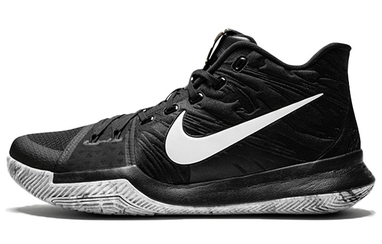 Nike Kyrie 3 BHM Owen Round-toe Lace Middle-top Practical Basketball Shoes Men's Black 2017