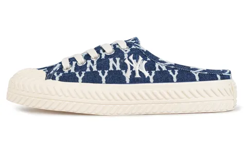 MLB Playball Mule Slip-Resistant Closed Toe Slippers Unisex Denim Dark Blue