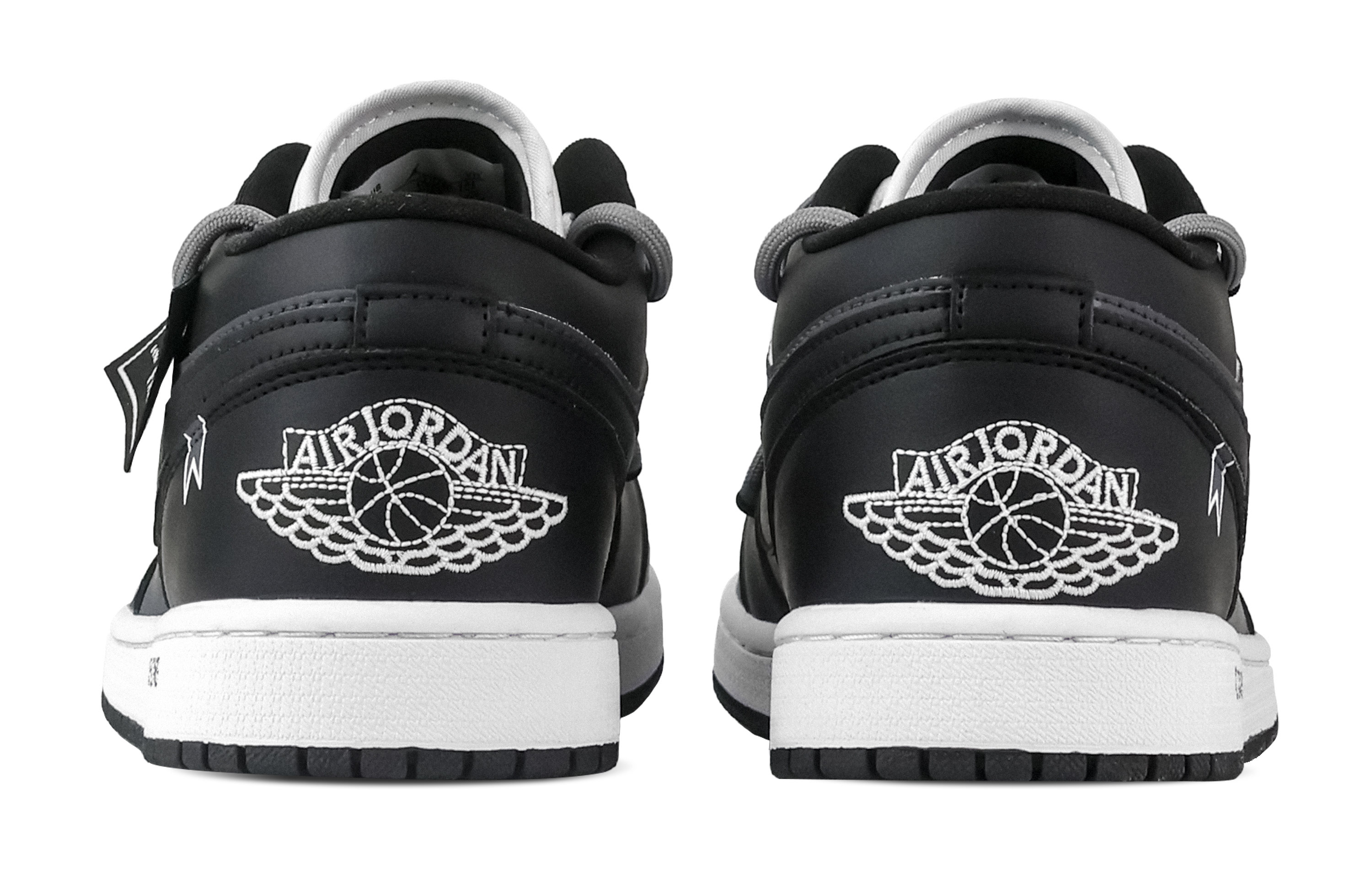 Jordan Air Jordan 1 Sateen Hem Low top Vintage Basketball Shoes Unisex Black Blue