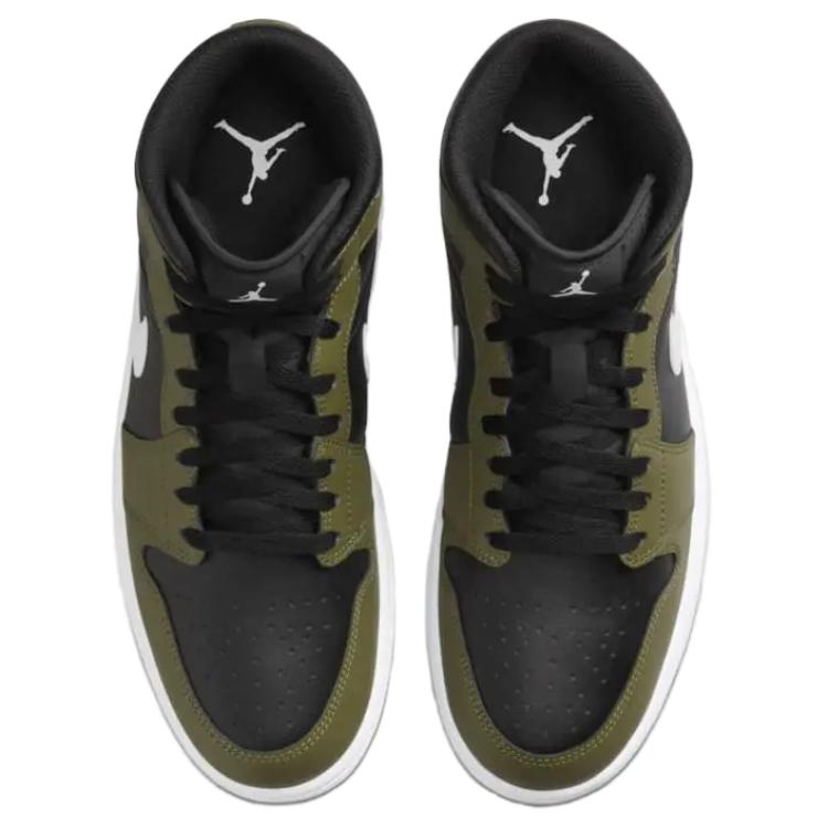 Jordan 1 Mid Black White Olive