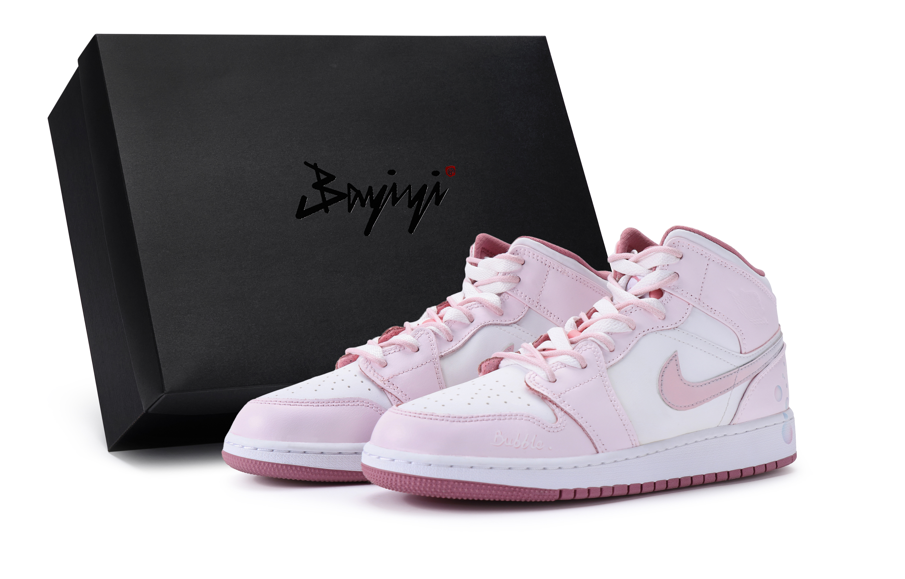 Jordan Air Jordan 1 811 Manufacturing, Peach Bubble, Special Shoe Box Slip Resistant Abrasion Resistant Mid top