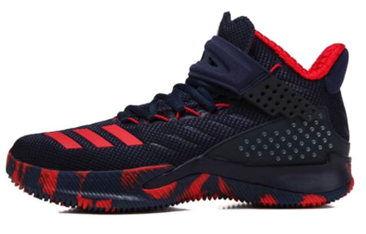 Adidas Ball 365 Cushioned Wear-Resistant Warm Breathable High-Top Vintage Basketball Shoes Men's Blue Red