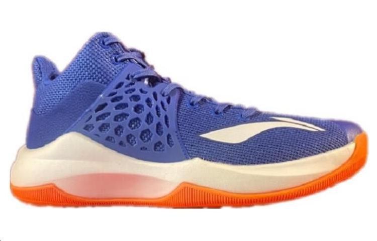 Li Ning SONIC 7 Cushioning Slip Resistant Abrasion Resistant Mid top Basketball Shoes Men’s Blue White