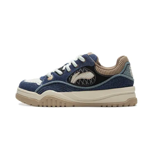 Li Ning Buu Coverage Slip Resistant, Abrasion Resistant, Lightweight Low top Skateboard Shoes Men's Blue Black