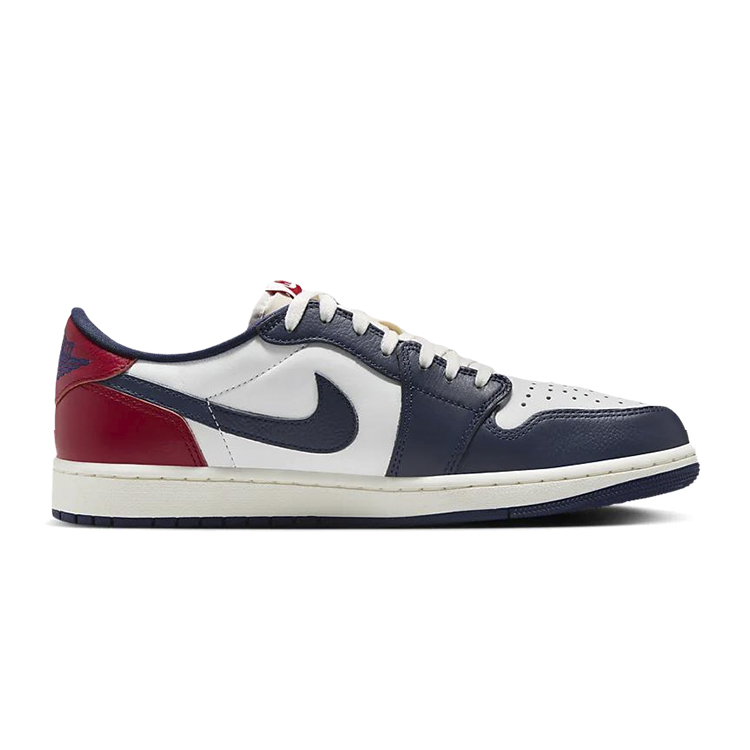 Jordan Air Jordan 1 Slip Resistant Abrasion Resistant Low top Vintage Basketball Shoes Men’s Red White Blue