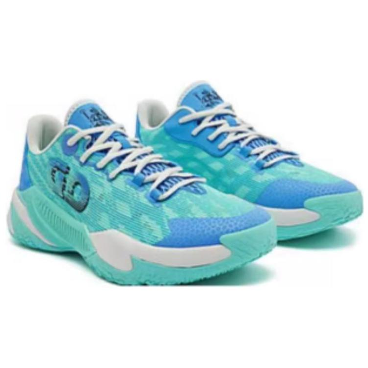 QIAODAN Comfortable Slip Resistant Abrasion Resistant Low top Basketball Shoes Men’s Frozen Blue