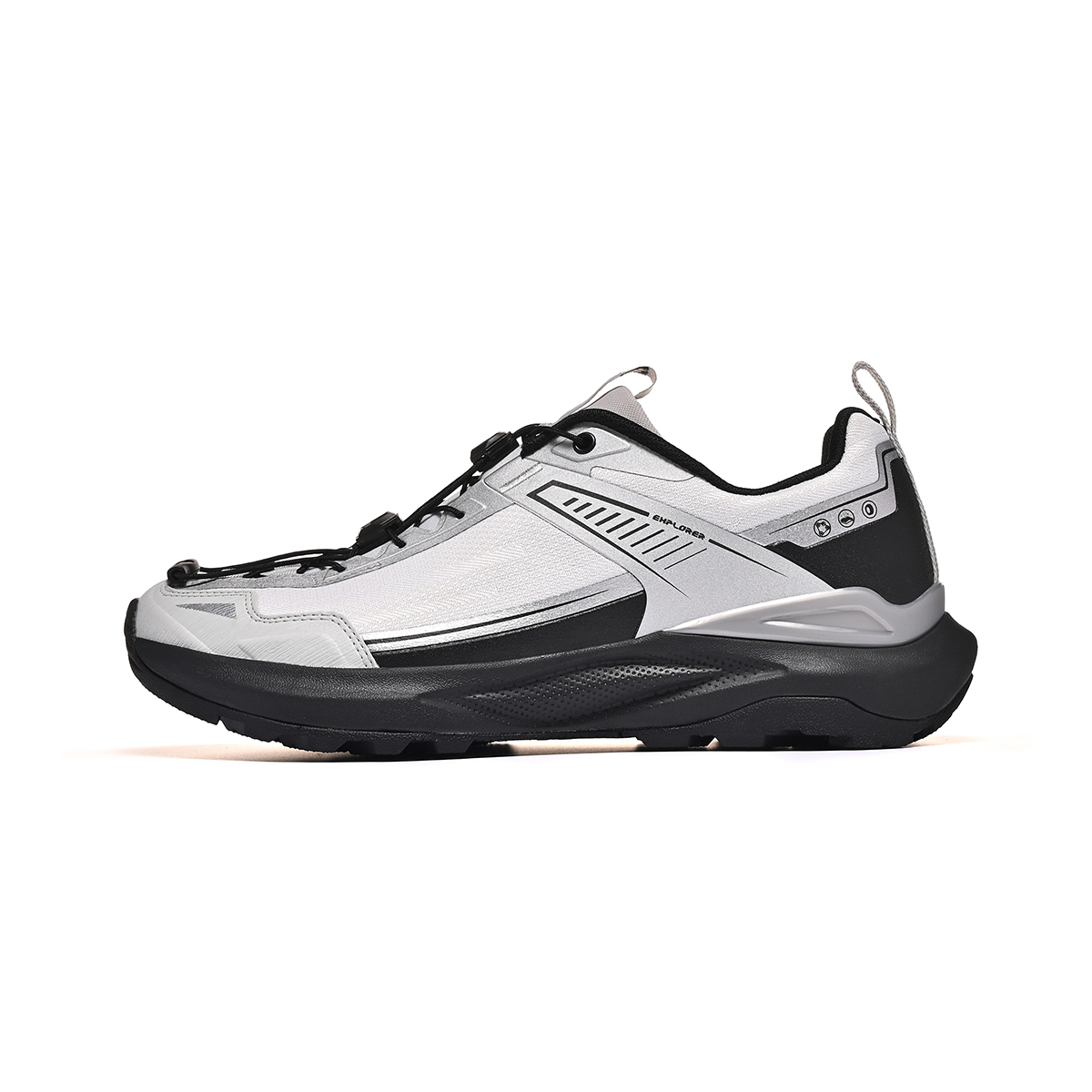 TUTU Cushioning Abrasion Resistant Moisture Wicking Low top Hiking Shoes Unisex Bright Gray With Black Frame