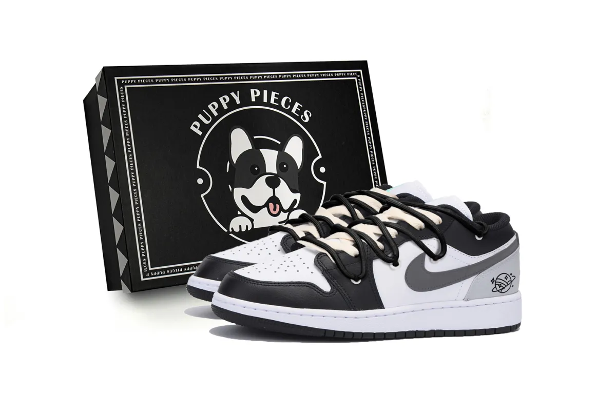 Jordan Air Jordan 1 Slip Resistant Abrasion Resistant Low top Vintage Basketball Shoes Men's Dark Gray